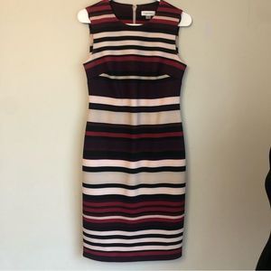 Calvin Klein MULTI Color Striped  Sheath Dress size 4